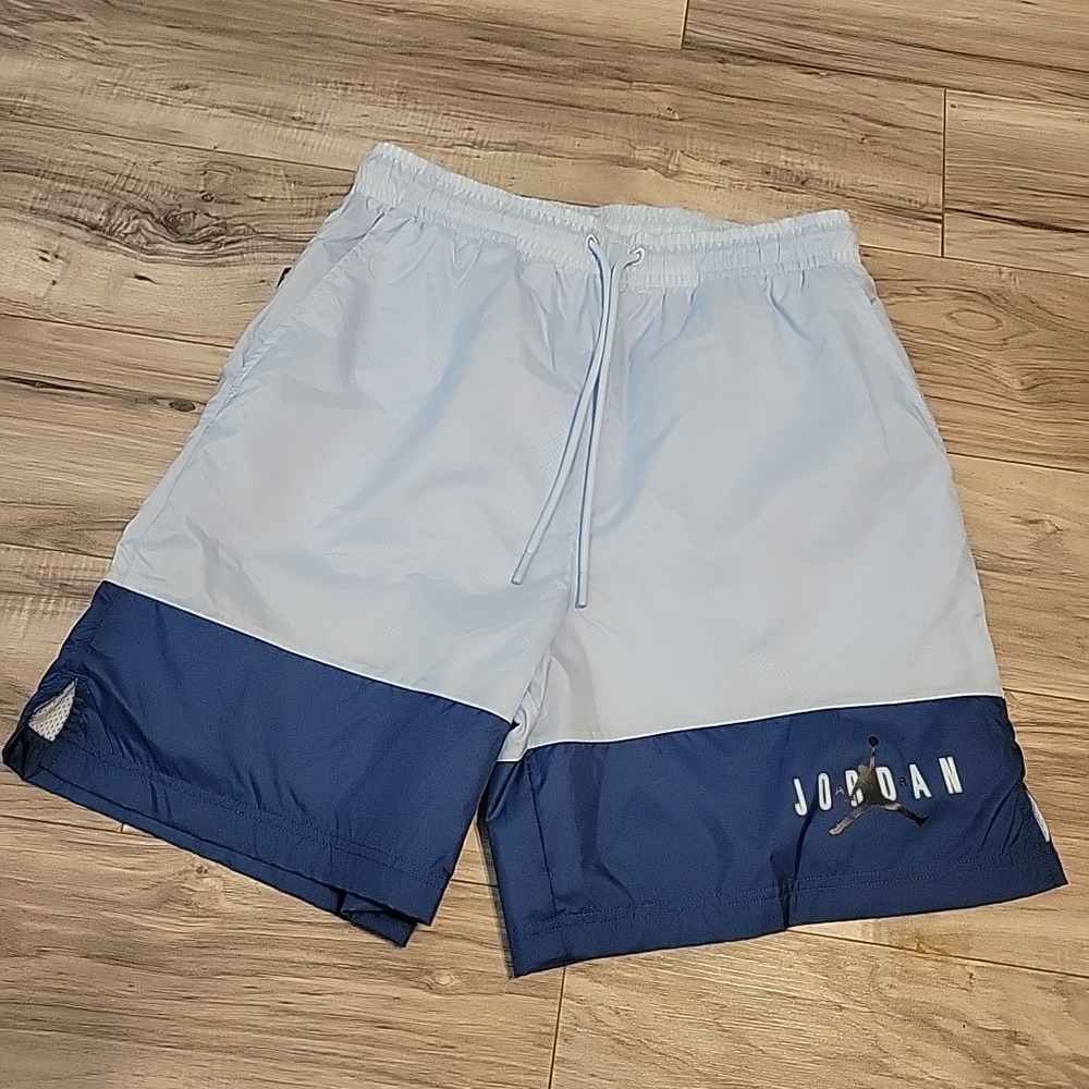 Jordan Jumpman Swim Trunks Mens Small Nylon Blue Poolside‎ Elastic Waist